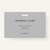 Personeelsidentiteit gym coach met foto en logo badge (Achterkant)