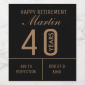 Personeelsjaren service-uittredingpartij wijn etiket (Enkel label)