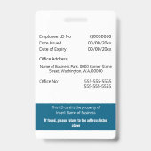 Personeelskaart CUSTOM modern groen wit Badge (Achterkant)