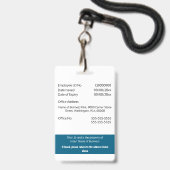 Personeelskaart CUSTOM modern groen wit Badge (Achterkant met lanyard)