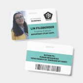 Personeelskaart met bedrijfsnaam badge (Voor- en achterkant)