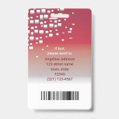 Personeelskaart met foto badge (Achterkant)