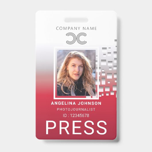 Personeelskaart met foto badge (Voorzijde)
