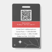 Personeelskaart met foto en QR-code Badge (Achterkant)