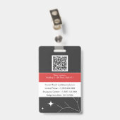 Personeelskaart met foto en QR-code Badge (Achterkant met clip)