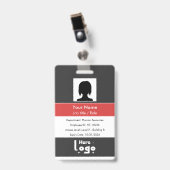 Personeelskaart met foto en QR-code Badge (Voorzijde met clip)