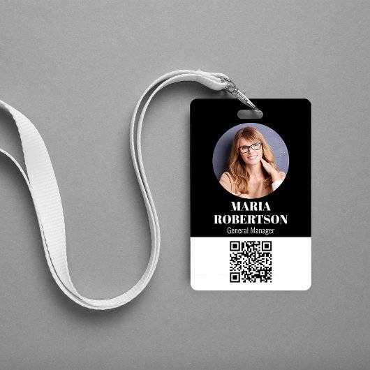 Personeelskaart Minimalistische Foto QR-code Badge