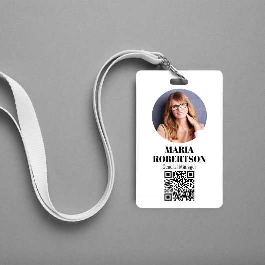 Personeelskaart Minimalistische Foto QR-code Badge