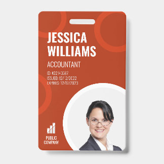 Personeelskaart Modern Rode Personeelsbadge Badge