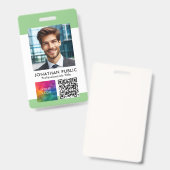 Personeelskaart QR-code Zakelijk Logo Naambordjes Badge (Voor- en achterkant)
