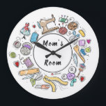 Personeelsklok voor Craft Room Grote Klok<br><div class="desc">Geef mam een unieke gave voor Moederdag of haar verjaardag met deze gepersonaliseerde klok voor haar ambachtelijke ruimte of naaigkamer.</div>