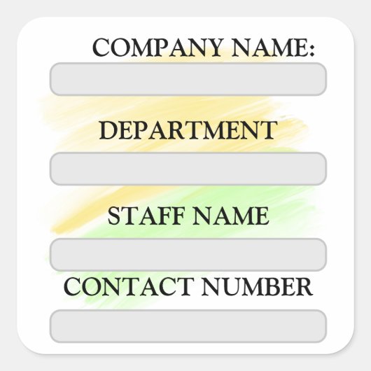 PERSONEELSLABEL STICKER VOOR BEDRIJF (Voorkant)