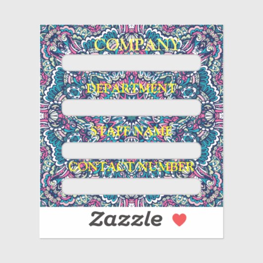 PERSONEELSLABEL STICKER VOOR BEDRIJF (Vel)