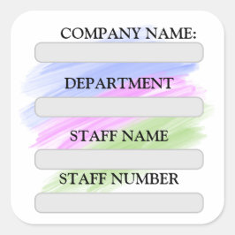 PERSONEELSLABEL STICKER VOOR BEDRIJFSGEBRUIK