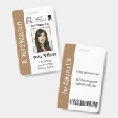 Personeelsleden bruine ID Badge (Voor- en achterkant)
