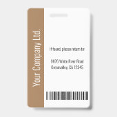 Personeelsleden bruine ID Badge (Achterkant)