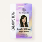 Personeelsleden ID-kaart Paars Badge (Voorkant)