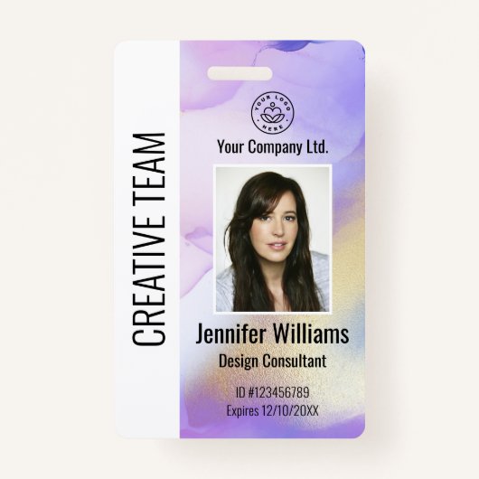 Personeelsleden ID-kaart Paars Badge (Voorkant)