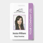 Personeelsleden ID-kaart Paars Badge (Front)