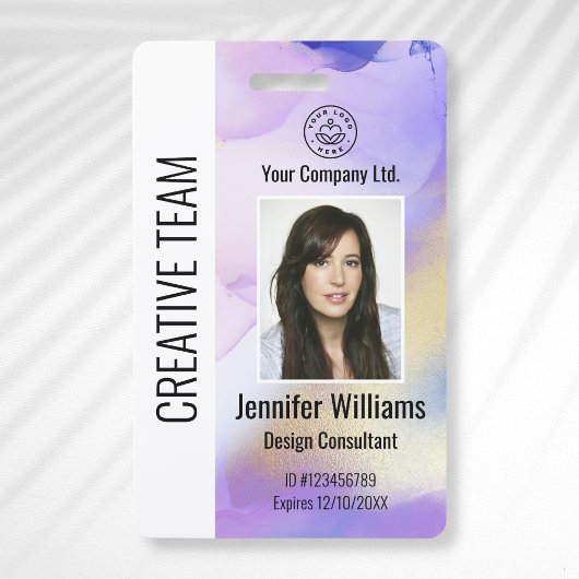 Personeelsleden ID-kaart Paars Badge