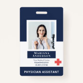 Personeelsleden Logo en foto blauw Badge (Voorkant)