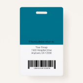 Personeelsleden Logo en foto-ID Ba Badge (Achterkant)