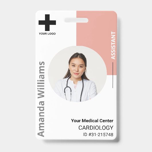 Personeelsleden Logo en foto-ID Slecht Badge (Front)