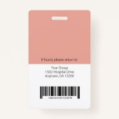 Personeelsleden Logo en foto-ID Slecht Badge (Achterkant)