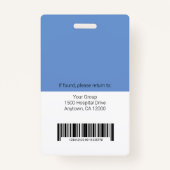 Personeelsleden Logo en foto-ID Slecht Badge (Achterkant)