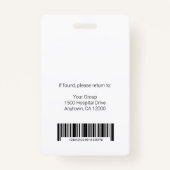 Personeelsleden Logo en foto-ID Slecht Badge (Achterkant)