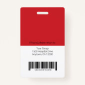 Personeelsleden Logo en foto-ID Slecht Badge (Achterkant)