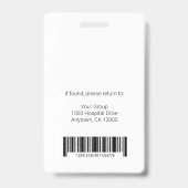 Personeelsleden Logo en foto-ID Slecht Badge (Back)