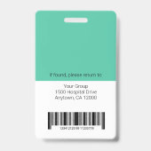 Personeelsleden Logo en foto-ID Slecht Badge (Back)