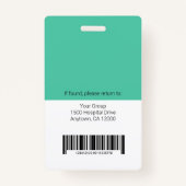 Personeelsleden Logo en foto-ID Slecht Badge (Achterkant)