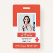 Personeelsleden Logo en foto rood Badge (Voorkant)