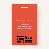 Personeelsleden Logo en foto rood Badge (Achterkant)