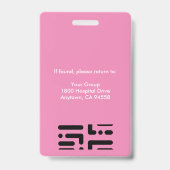 Personeelsleden Logo en fotoroze Badge (Achterkant)