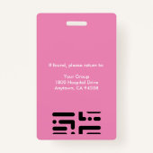 Personeelsleden Logo en fotoroze Badge (Achterkant)