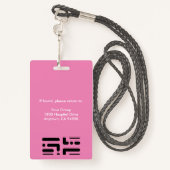 Personeelsleden Logo en fotoroze Badge (Achterkant met draagriem)