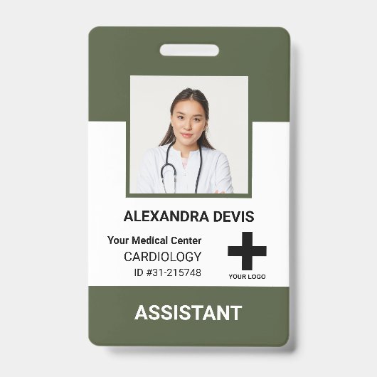 Personeelsleden Logo en foto's op maat Badge (Front)