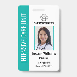 Personeelsleden Logo Foto Blauwgroen ID Badge