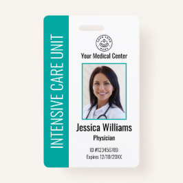 Personeelsleden Logo Foto Blauwgroen ID Badge