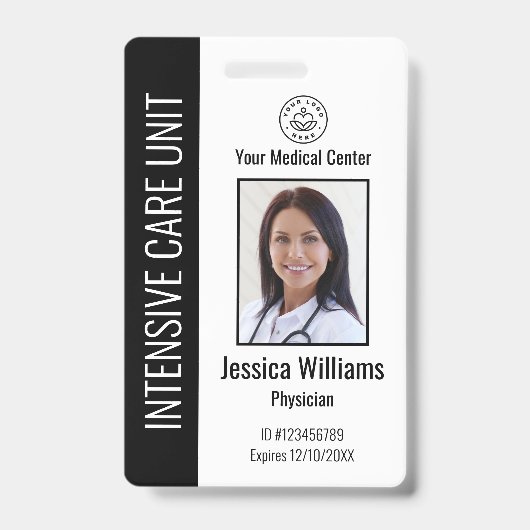 Personeelsleden Logo Foto zwart-id Badge (Front)