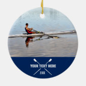 Personeelsleden roeiclub keramisch ornament (Achterkant)