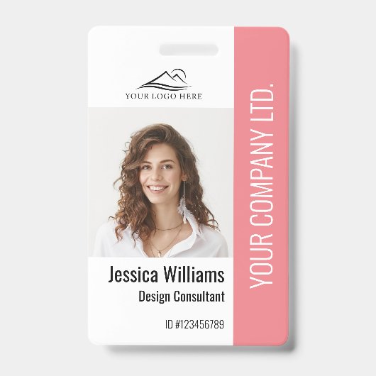 Personeelsleden roze ID Badge (Voorzijde)
