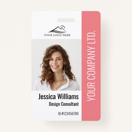 Personeelsleden roze ID Badge (Voorkant)
