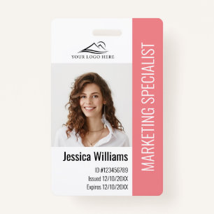 Personeelsleden roze ID Badge