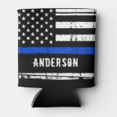 Personeelsleden van de politie met een blauwe lijn blikjeskoeler (Voorkant)