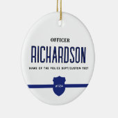 Personeelsleden van de politie met een blauwe lijn keramisch ornament (Rechts)