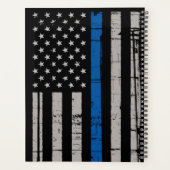 Personeelsleden van de politie met een blauwe lijn planner (Achterkant)